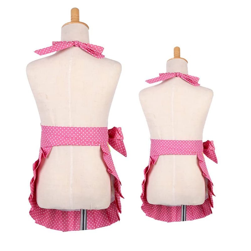 G2PLUS Apron for Women with Pockets, Extra Long Ties Cotton Apron Perfect for Kitchen Cooking, Baking and Gardening (Mama and Me Set) - Image 3